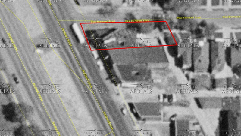 Sakseys Lounge & Restaurant (Sakseys Supperclub, Rampart St) - 1957 Aerial (newer photo)